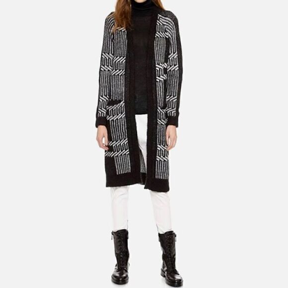 Just Female Black White Fola Knit Cardigan Size M - Picture 1 of 13